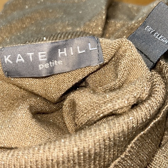 NWT Kate Hill Golden Sparkle “Winning Combination“  Short Sleeve Turtleneck - Picture 6 of 7
